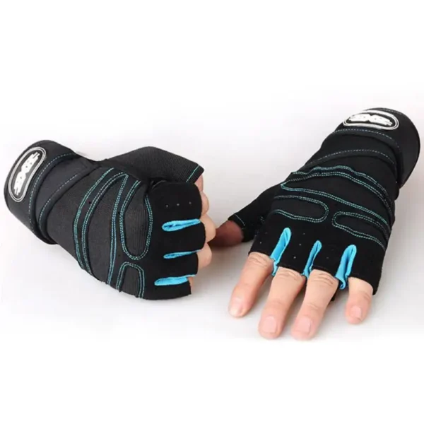 Gants de gymnastique coordonnants pour hommes et femmes, entraînement au poids lourd, musculation, demi-doigt, poignet, levage, sport – Image 3