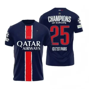 Paris Champion impression 3D Sport séchage rapide respirant hommes T-shirt maillot de Football équipe Parent-enfant à manches courtes adulte enfants haut