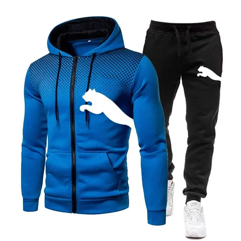 Veste à capuche et pantalon de jogging sportifs pour hommes, ensembles de sweats à capuche imbibés, vêtements de créateurs, mode automne et hiver, 2 pièces